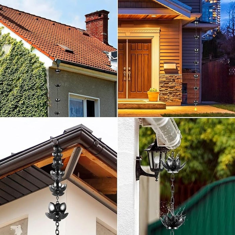 سلسلة مطر كأس اللوتس، بديل مزراب تصريف المياه - Image 5